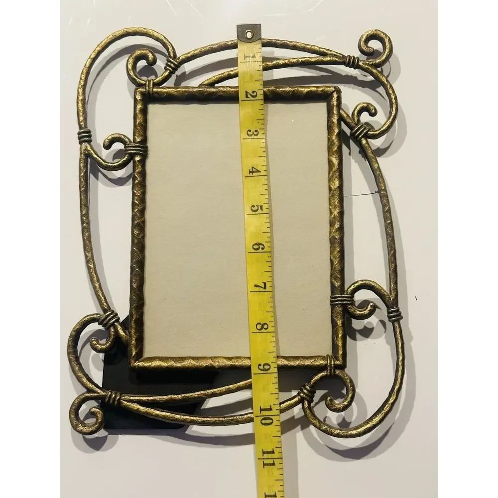 Vtg Art Nouveau Victorian Ornate Brass Scroll Whiplash Curves Frame 5”x7” Photo